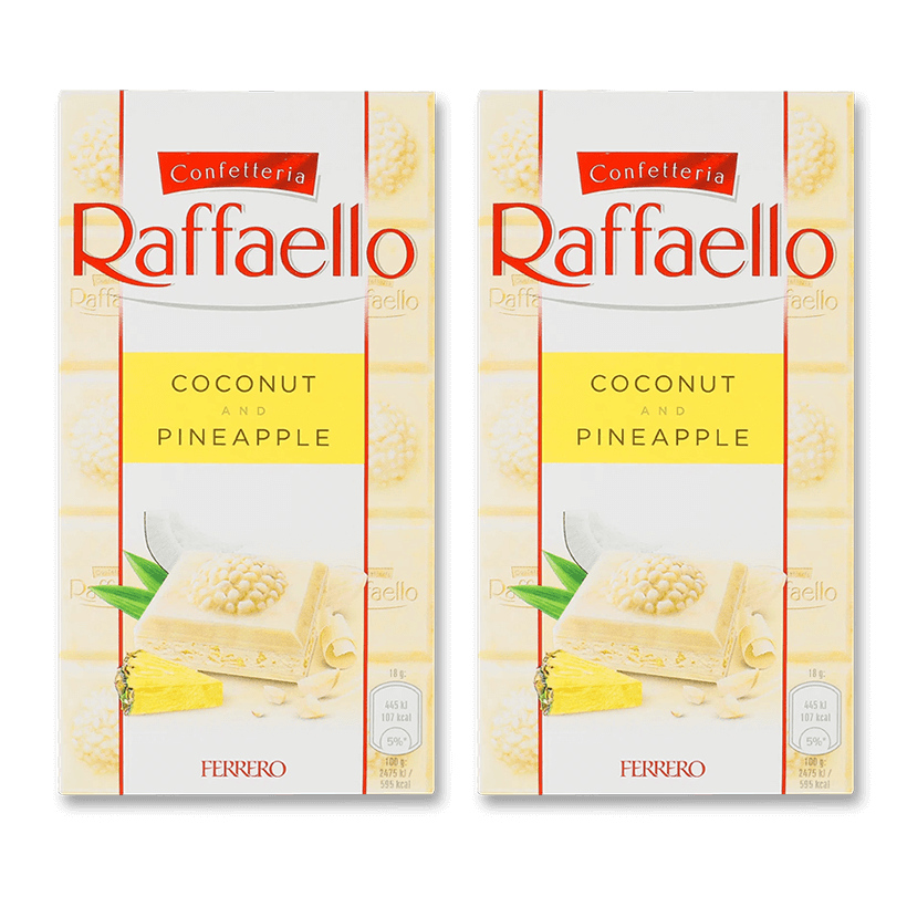 Набір Шоколад Білий 2шт Raffaello з Ананасом і Кокосом 90g - Retromagaz