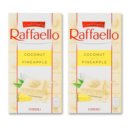 Набір Шоколад Білий 2шт Raffaello з Ананасом і Кокосом 90g - Retromagaz