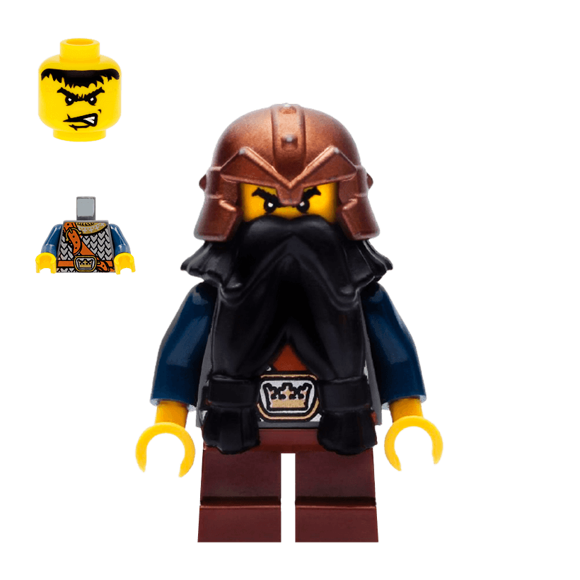 Фигурка Lego Fantasy Era Dwarf Black Beard Copper Helmet Castle cas433 852702 Б/У - Retromagaz