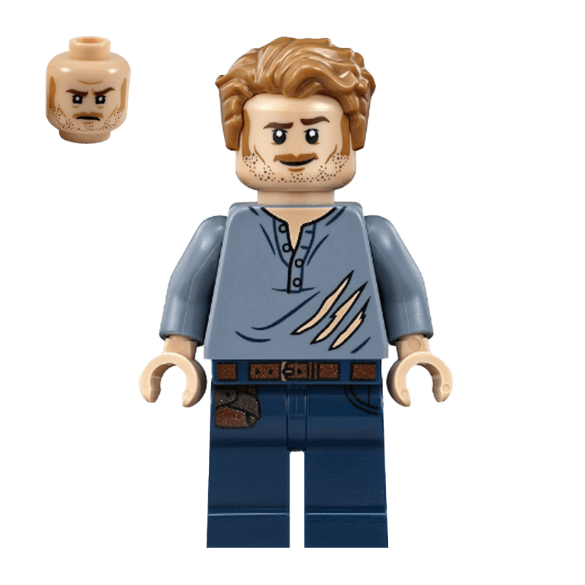 Фигурка Lego Jurassic World Owen Grady Ripped Shirt Films jw020 Б/У - Retromagaz