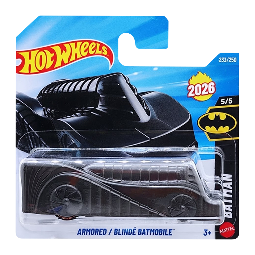 Машинка Базовая Hot Wheels Armored Batmobile Batman 1:64 JJH72 Black - Retromagaz