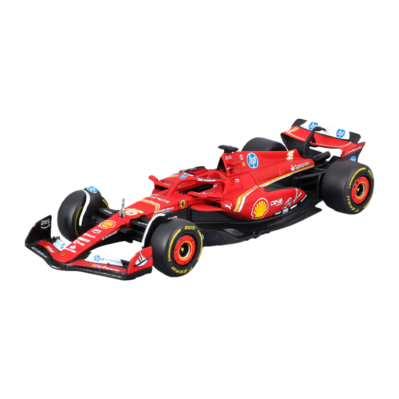 Машинка Bburago Ferrari SF-24 Charles Leclerc Carlos Sainz в Ассортименте 1:43 18-36844 Red - Retromagaz