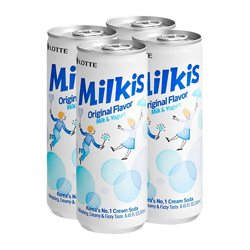 Набір Напій 4шт Lotte Milkis Газований Молочний Original 250ml - Retromagaz