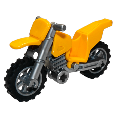 Транспорт Lego Dirt Bike with Flat Silver Chassis and Flat Silver Wheels Мотоцикл 50860c07 6186539 50859b 6055651 Bright Light Orange Б/У - Retromagaz