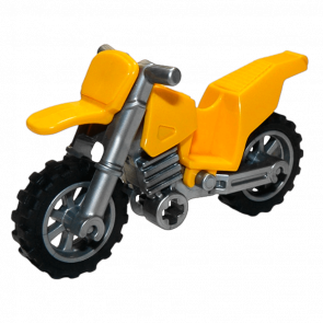 Транспорт Lego Dirt Bike with Flat Silver Chassis and Flat Silver Wheels Мотоцикл 50860c07 6186539 50859b 6055651 Bright Light Orange Б/У - Retromagaz
