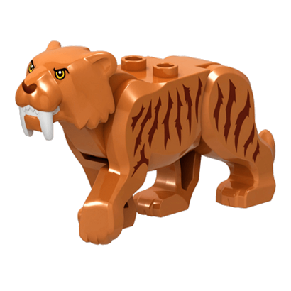 Фігурка Lego Земля Saber-Toothed Tiger Yellow Eyes Long Teeth and Reddish Brown Stripes Animals bb0787c03pb01 1 6225509 Medium Nougat Новий - Retromagaz