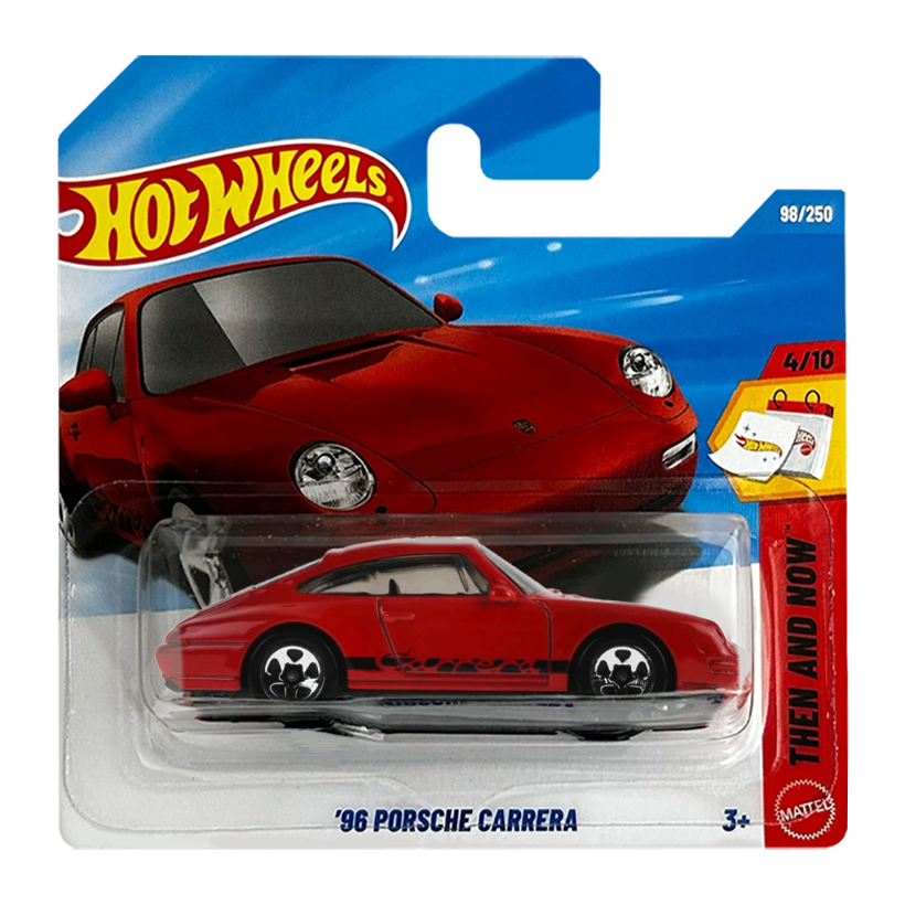 Машинка Базова Hot Wheels '96 Porsche Carrera Then and Now 1:64 JJL39 Red - Retromagaz