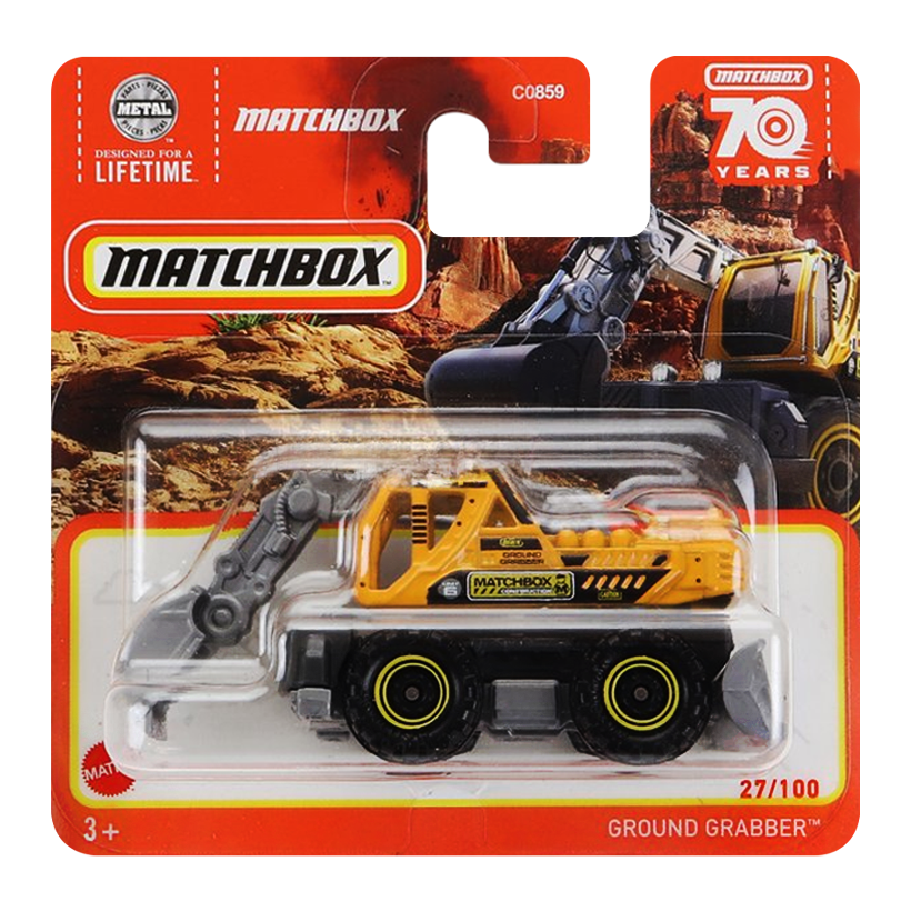 Машинка Большой Город Matchbox Ground Grabber Экскаватор Adventure 1:64 HXM64 Yellow - Retromagaz