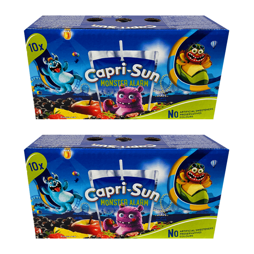 Набір Напій Соковий 20шт Capri-Sun Fun Monster Alarm 200ml - Retromagaz