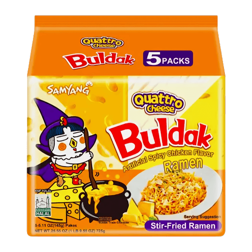 Набор Лапша 5шт Samyang Buldak 4 Сыра Средне Острая 145g - Retromagaz
