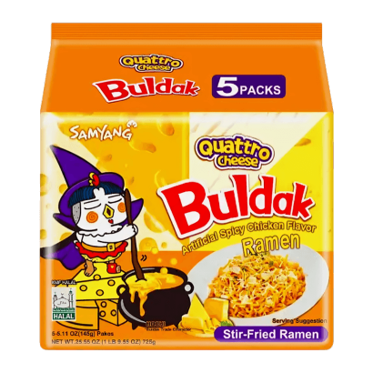 Набір Локшина 5шт Samyang Buldak 4 Сири Гостра 145g - Retromagaz