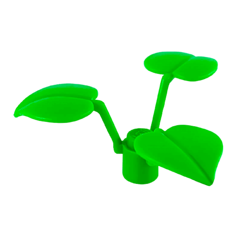 Растение Lego Flower Stem with 3 Large Leaves x8 6255 4107432 6269048 Bright Green Б/У - Retromagaz