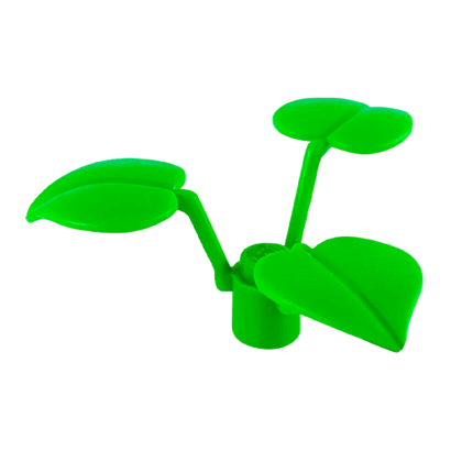 Растение Lego Flower Stem with 3 Large Leaves x8 6255 4107432 6269048 Bright Green 2шт Б/У - Retromagaz