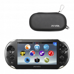 Набор Консоль Sony PlayStation Vita Slim Модифицированная 64GB Black + 5 Встроенных Игр Б/У  + Чехол Твердый RMC Новый