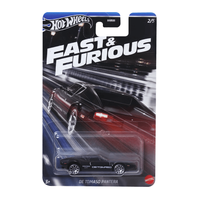 Тематична Машинка Hot Wheels De Tomaso Pantera Fast & Furious 1:64 HNR88/HRW52 Black - Retromagaz