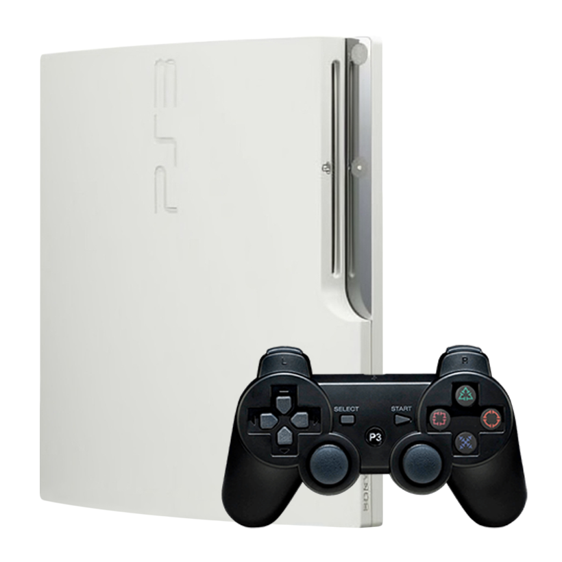 Набір Консоль Sony PlayStation 3 Slim 320GB White Б/У  + Геймпад Бездротовий RMC Black Новий - Retromagaz