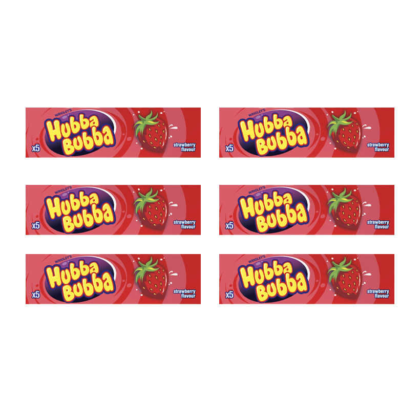 Набір Жувальна Гумка 6шт Hubba Bubba Strawberry 35g - Retromagaz