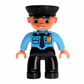 Фігурка Lego Police Black Legs Medium Blue Top Duplo Boy 47394pb169 Б/У - Retromagaz