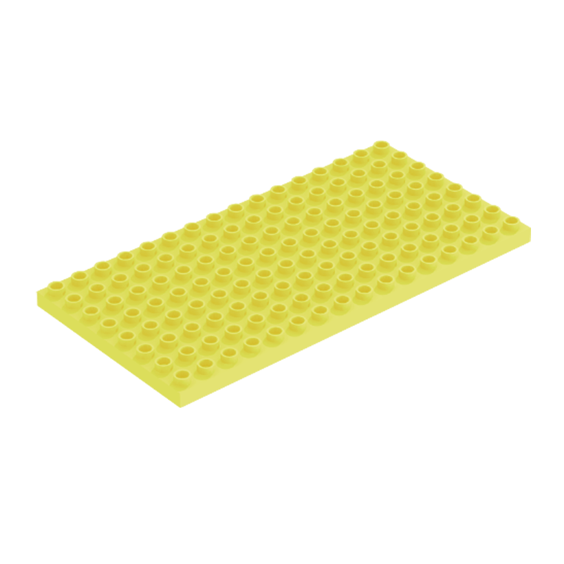 Пластина Lego Duplo 8 x 16 6490 61310 4247341 4598908 6019202 Bright Light Yellow Б/У - Retromagaz