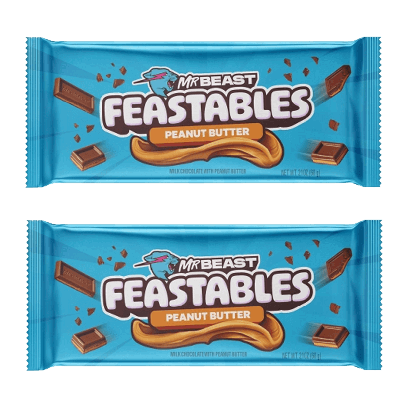 Набір Батончик 2шт MrBeast Feastables Peanut Butter King Size 60g - Retromagaz