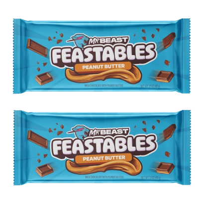 Набір Батончик 2шт MrBeast Feastables Peanut Butter King Size 60g - Retromagaz
