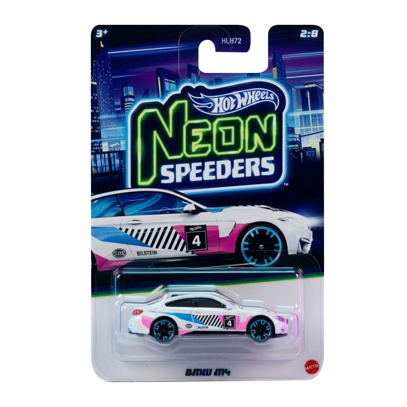 Тематична Машинка Hot Wheels BMW M4 Neon Speeders 1:64 JKY02 White - Retromagaz