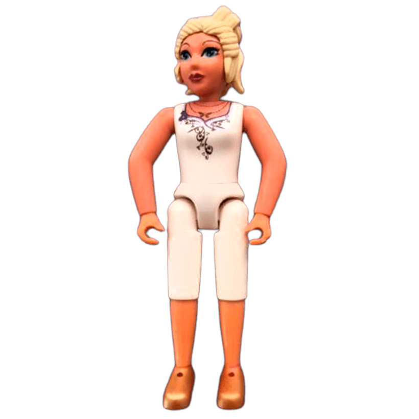 Фігурка Lego Belville Female White Top with Purple Flower Neckline Light Yellow Hair Інше Belvfem79 Б/У - Retromagaz