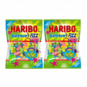 Набір Цукерки Жувальні 2шт Haribo Шипучі Rainbow Fizz 160g - Retromagaz