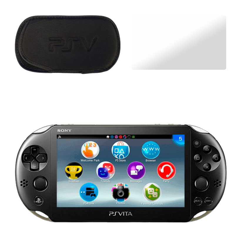 Набор Консоль Sony PlayStation Vita Slim Модифицированная 32GB Black Б/У  + Чехол Мягкий RMC Новый + Стекло Trans-Clear - Retromagaz