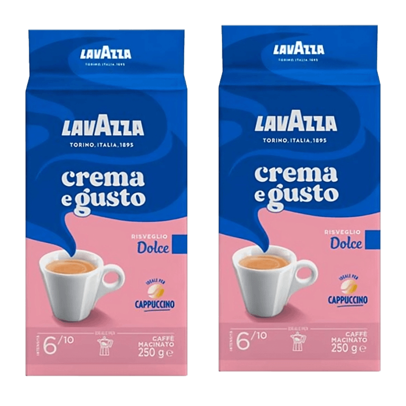 Набір Кава Мелена 2шт Lavazza Crema e Gusto Dolce 250g - Retromagaz