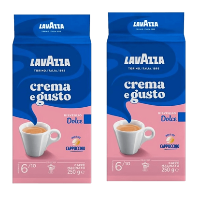 Набор Кофе Молотый 2шт Lavazza Crema e Gusto Dolce 250g - Retromagaz
