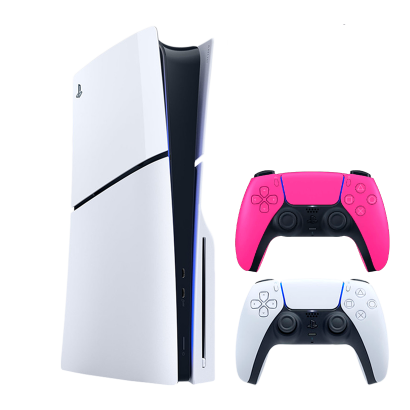 Набір Консоль Sony PlayStation 5 Slim Blu-ray 1TB White Новий + Геймпад Бездротовий DualSense Pink - Retromagaz