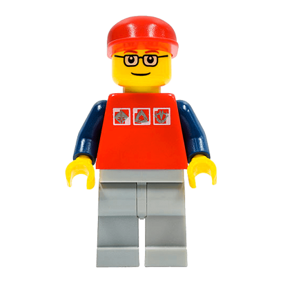 Фигурка Lego 973pb0274 Red Shirt with 3 Silver Logos City People cty0060 Б/У - Retromagaz