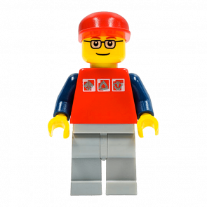 Фигурка Lego 973pb0274 Red Shirt with 3 Silver Logos City People cty0060 Б/У