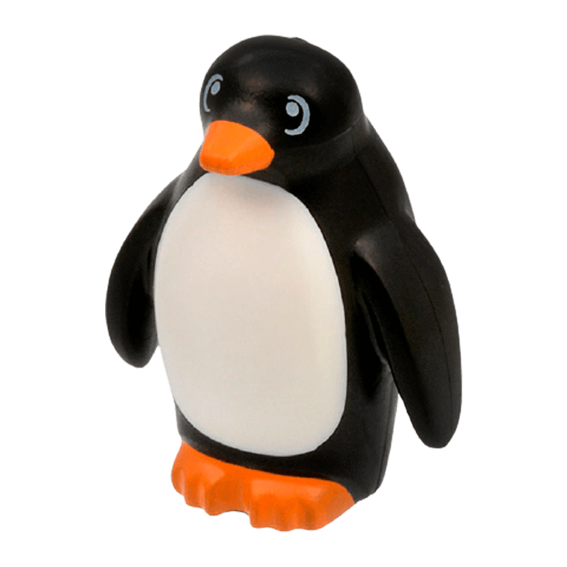 Фігурка Lego Земля Penguin with Flippers and Stud on Back with Orange Beak Animals 26076pb01 6160317 Black Б/У - Retromagaz