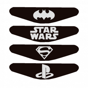 Наклейка RMC PlayStation 4 На Світлову Панель Batman + Superman + StarWars + PlayStation Black Новий