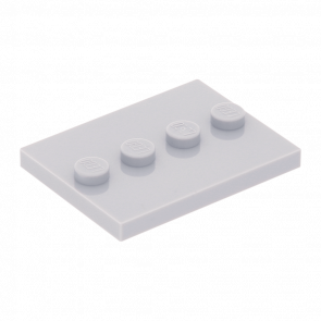 Плитка Lego Модифицированная 4 Studs in Center 3 x 4 88646 17836 6079461 Light Bluish Grey 4шт Б/У - Retromagaz