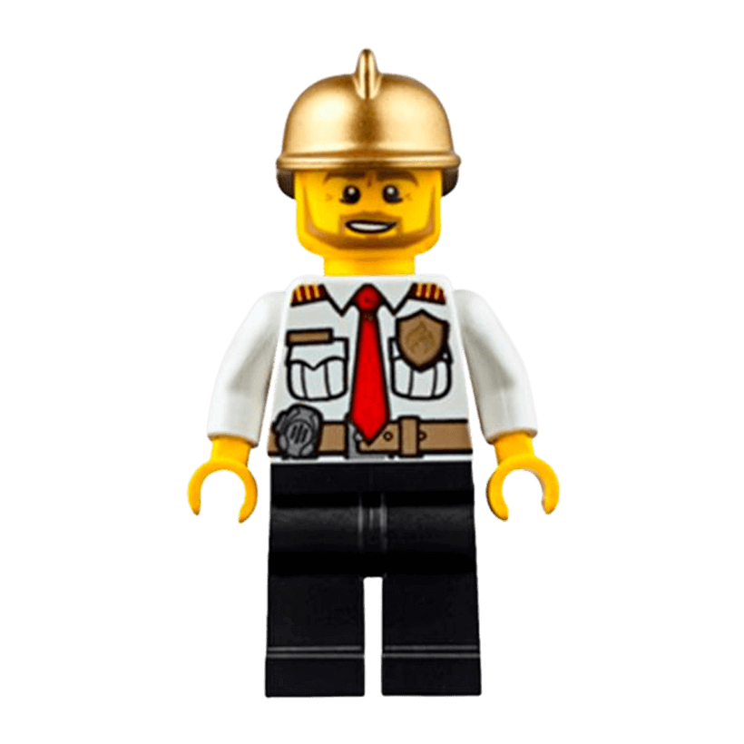 Lego Фигурка City Fire Chief Начальник Пожарной Части cty0350 1 Ориг Б\У О - Retromagaz