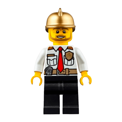 Lego Фигурка City Fire Chief Начальник Пожарной Части cty0350 1 Ориг Б\У О - Retromagaz