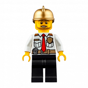 Lego Фигурка City Fire Chief Начальник Пожарной Части cty0350 1 Ориг Б\У О