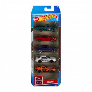 Машинка Базова Hot Wheels Datsun 620 / Nissan Skyline GT / Skyline HT / Silvia / Fairlady Nissan 1:64 HLY73 Red 5шт