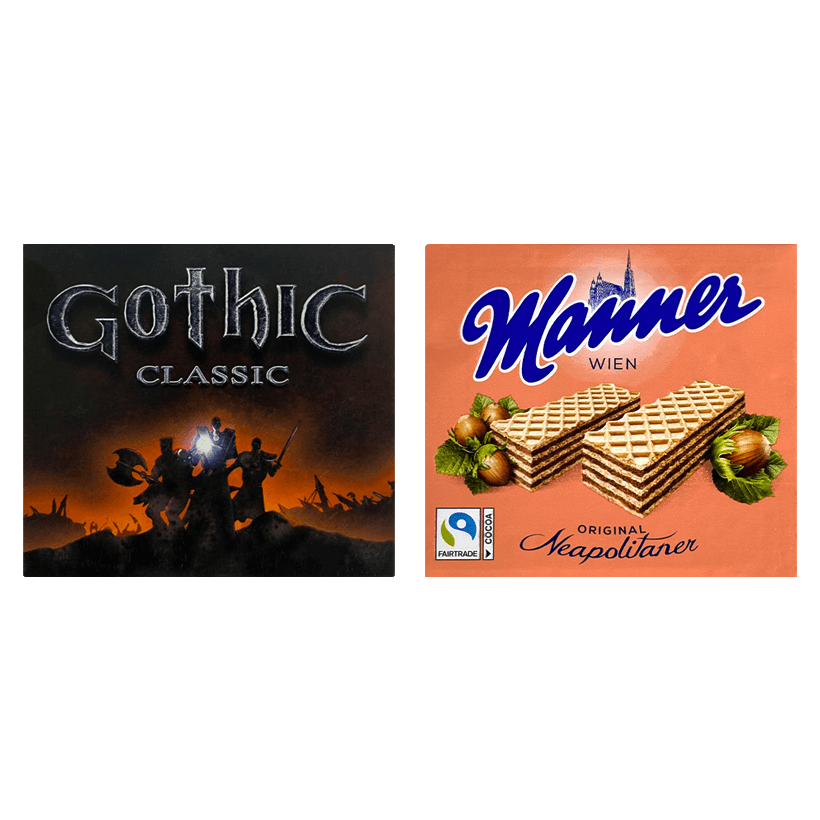 Вафли Manner Neapolitaner Hazelnut с Ореховым Кремом Gothic Classic 75g - Retromagaz