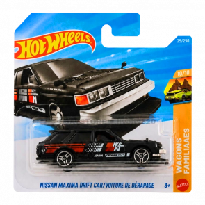 Машинка Базова Hot Wheels Nissan Maxima Drift Car Wagons 1:64 JJK53 Black - Retromagaz