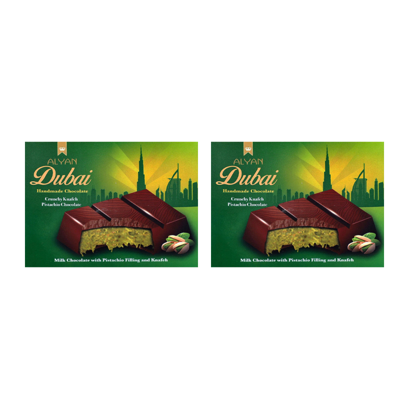 Набор Шоколад 2шт Alyan Dubai Дубайский с Фисташковой Пастой 100g - Retromagaz
