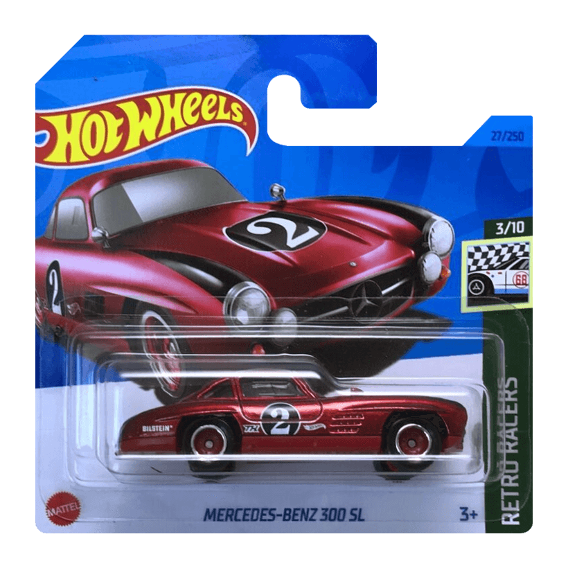 Машинка Базова Hot Wheels Mercedes-Benz 300 SL Super Treasure Hunt STH Retro Racers 1:64 HKL09 Red - Retromagaz