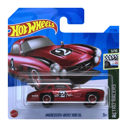 Машинка Базова Hot Wheels Mercedes-Benz 300 SL Super Treasure Hunt STH Retro Racers 1:64 HKL09 Red - Retromagaz