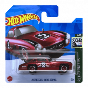 Машинка Базовая Hot Wheels Mercedes-Benz 300 SL Super Treasure Hunt STH Retro Racers 1:64 HKL09 Red