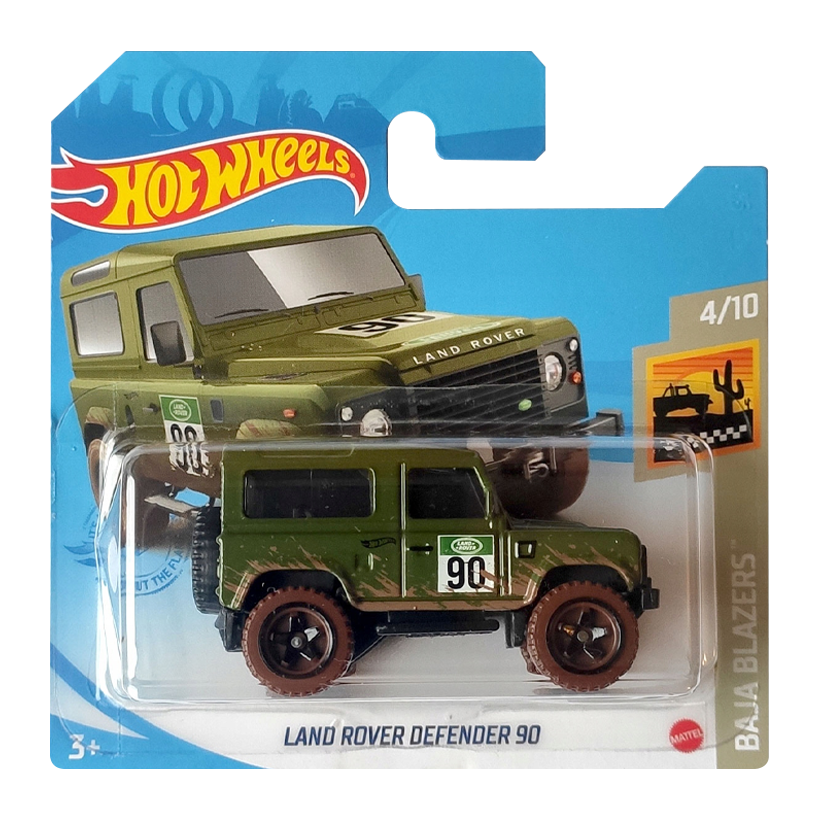 Машинка Базова Hot Wheels Land Rover Defender 90 Baja Blazers 1:64 GRX66 Green - Retromagaz