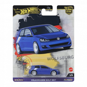 Машинка Premium Hot Wheels Volkswagen Golf Mk7 World Tour 1:64 HRV79 Blue