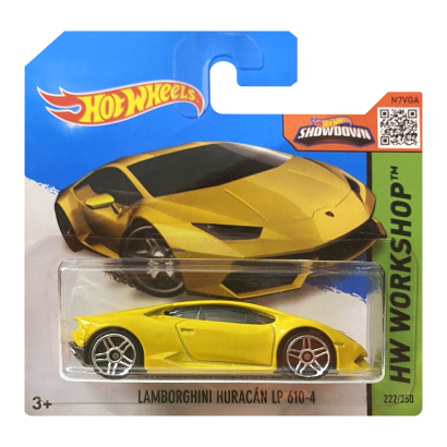 Машинка Базова Hot Wheels Lamborghini Huracan LP 610-4 Workshop 1:64 CFH19 Yellow - Retromagaz